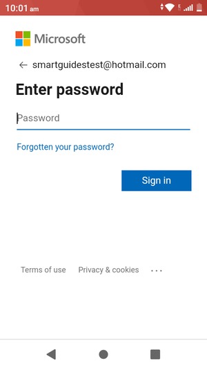 Enter your password and select Sign in