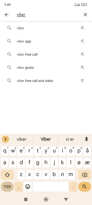 Skriv inn applikasjonsnavnet og velg Søk