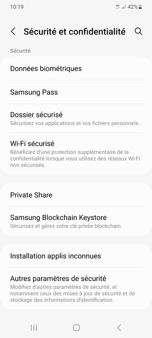 Faites défiler et sélectionnez Autres paramètres de sécurité