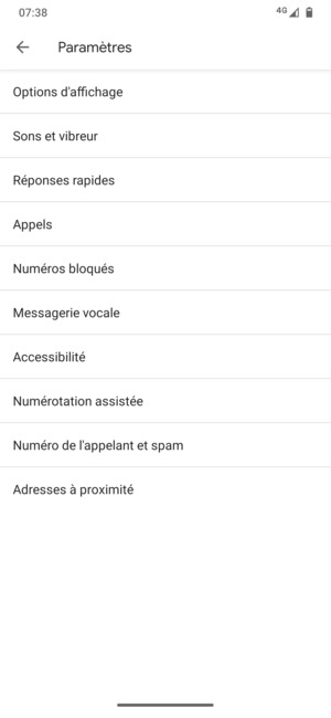 Sélectionnez Messagerie vocale