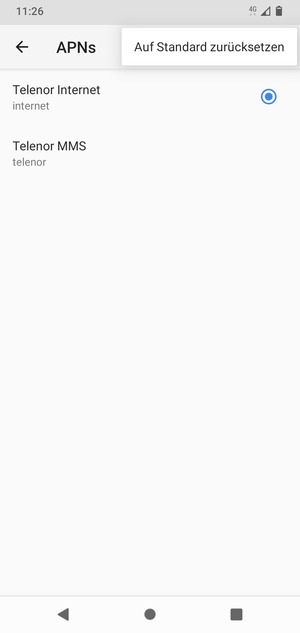 Wählen Sie Auf Standard zurücksetzen