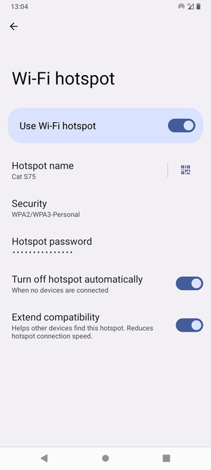 Your phone is now set up for use as a modem