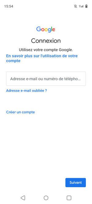 Saisissez votre adresse Gmail et sélectionnez Suivant