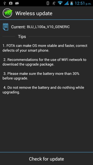 Seleccione Check for update