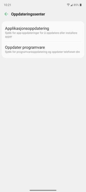Velg Oppdater programvare