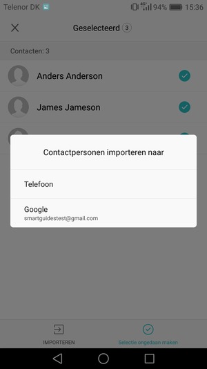Selecteer uw Google-account