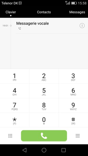 Appuyez longuement sur le numéro 1