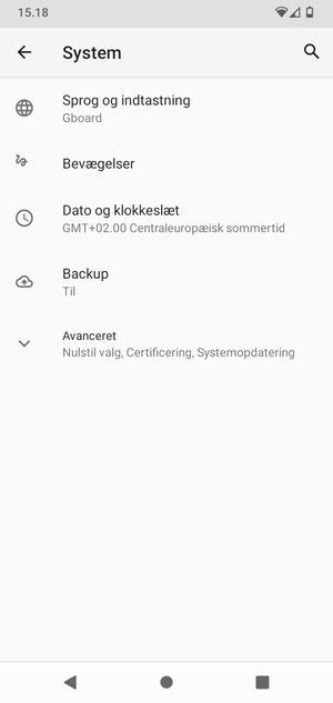 Vælg Avanceret