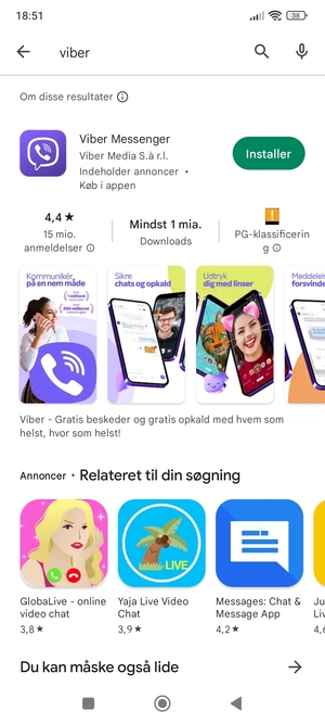 Vælg appen