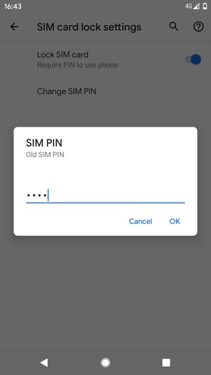 Enter your Old SIM PIN and select OK