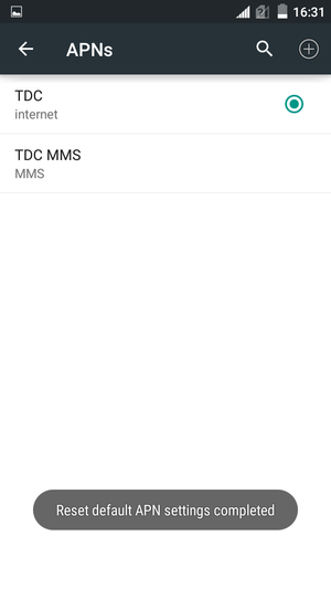 Your phone will reset to default Internet and MMS settings