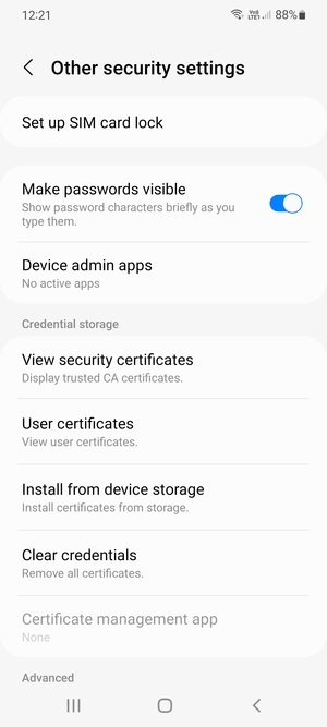 Select Set up SIM card lock