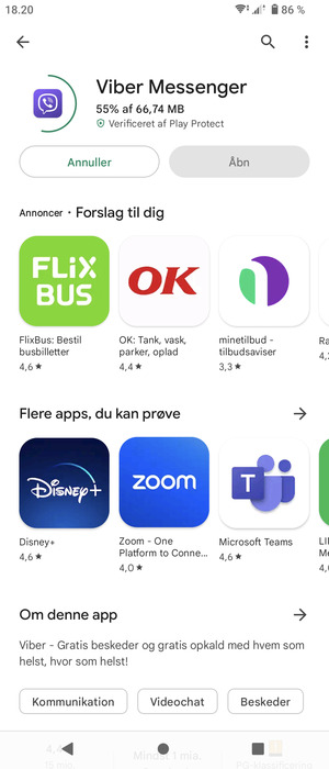 Afvent at installeringen er afsluttet