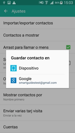 Seleccione su cuenta Google