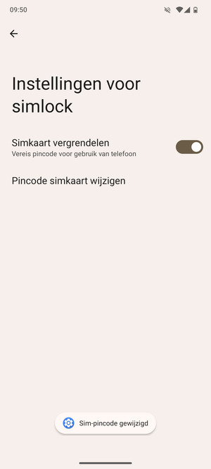 Uw Sim-pincode is gewijzigd