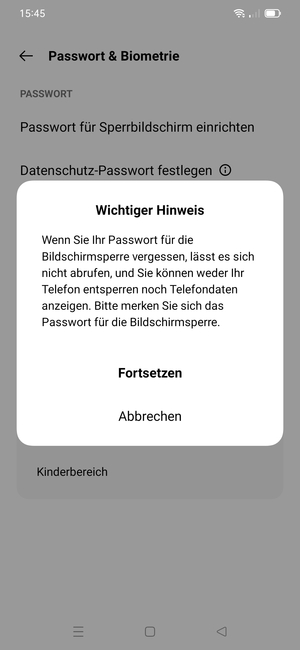 Wählen Sie Fortsetzen