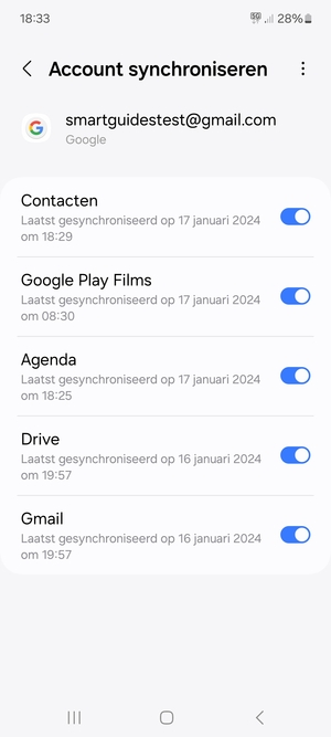Selecteer de Menu-knop