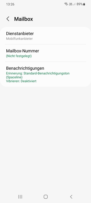 Wählen Sie Mailbox-Nummer