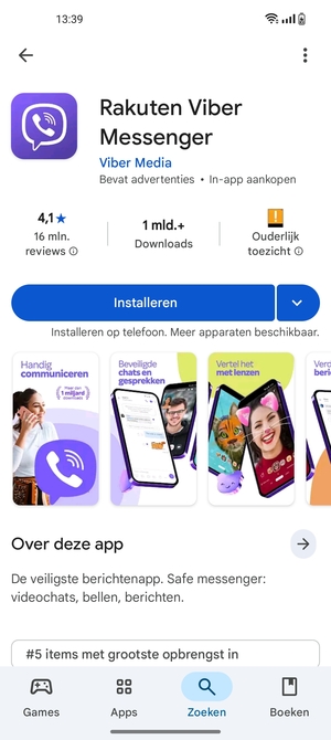 Selecteer Installeren