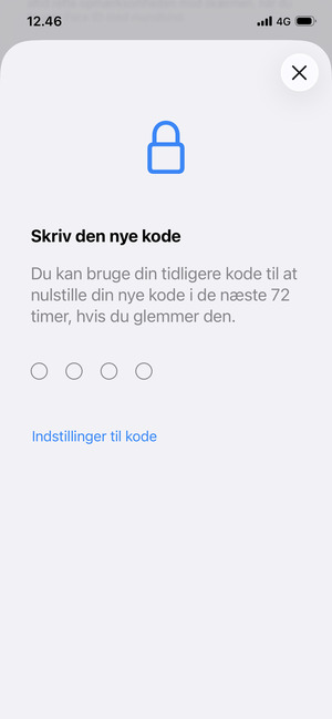 Indtast din nye adgangskode