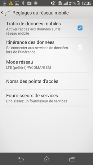 Sélectionnez Noms des points d'accès