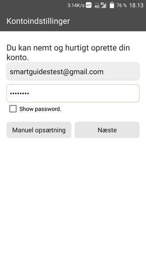 Indtast din Gmail eller Hotmail adresse og Adgangskode. Vælg Næste