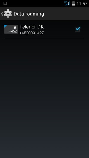 Turn Data roaming on or off