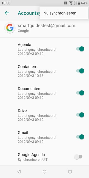 Selecteer Nu synchroniseren