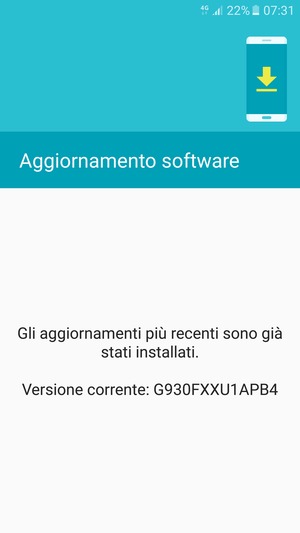 Se il tuo telefono è aggiornato, vedrai la seguente schermata