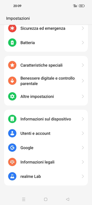 Scorri e seleziona Utenti e account