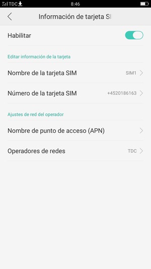 Seleccione Nombre de punto de acceso (APN)
