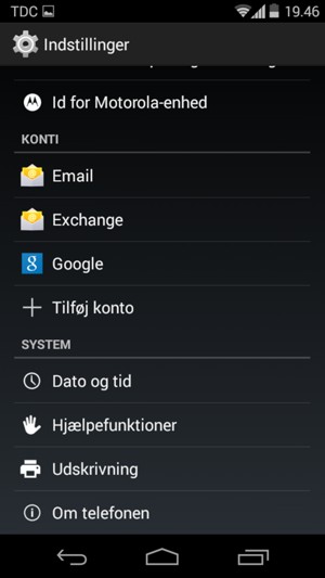Scroll til og vælg Om telefonen