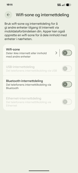 Velg Wifi-sone
