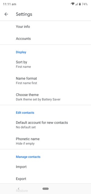 Scroll to and select Import