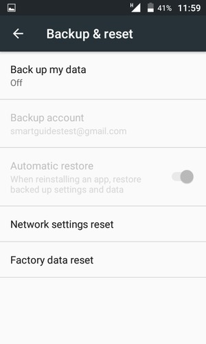 Select Back up my data