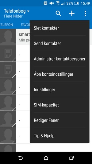 Vælg Administrer kontaktpersoner