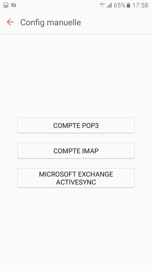 Sélectionnez MICROSOFT EXCHANGE ACTIVESYNC