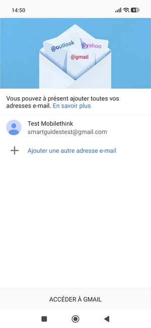 Sélectionnez ACCÉDER À GMAIL