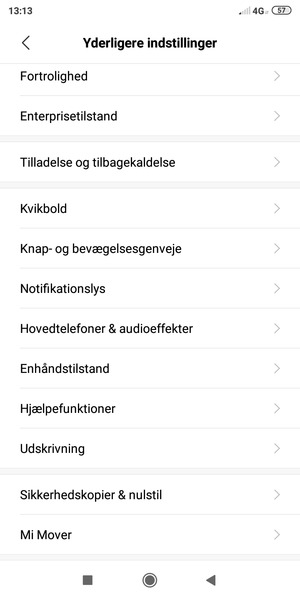 Vælg Sikkerhedskopier & nulstil
