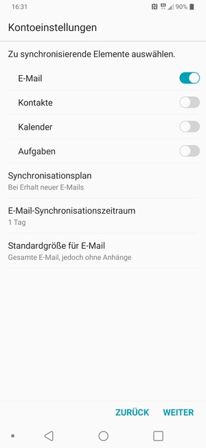 Wählen Sie WEITER