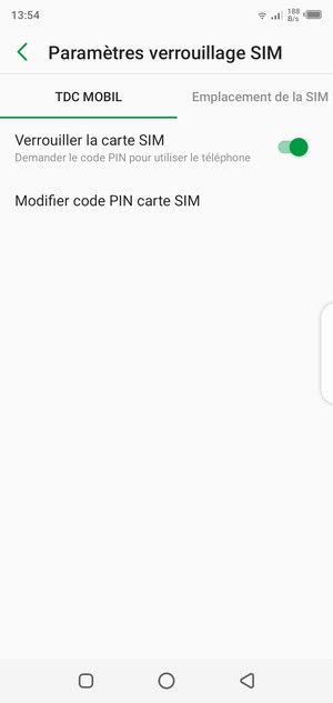 Sélectionnez Public puis Modifier code PIN carte SIM