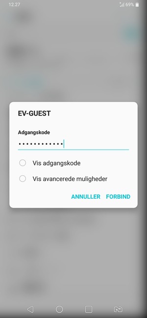 Indtast Wi-Fi adgangskoden og vælg FORBIND