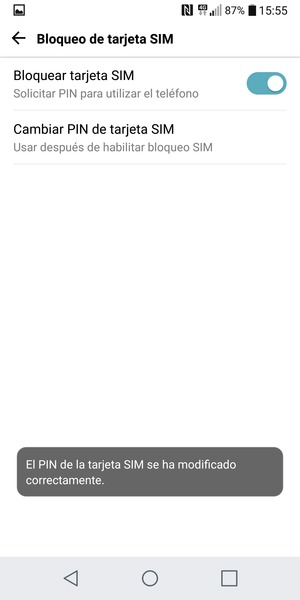 Su PIN de la tarjeta SIM ha sido cambiado