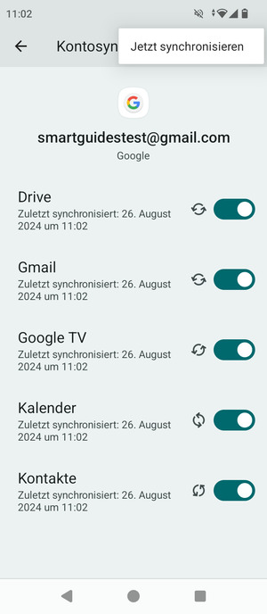 Wählen Sie Jetzt synchronisieren