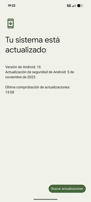 Si su teléfono está actualizado, verá la siguiente pantalla