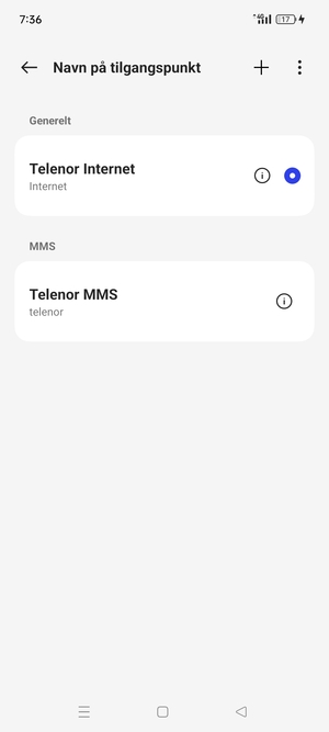 Velg menyknappen