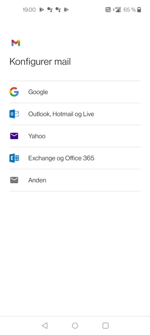 Vælg Outlook, Hotmail og Live