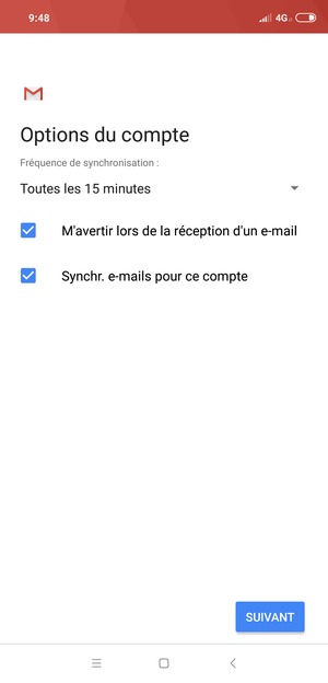 Sélectionnez SUIVANT