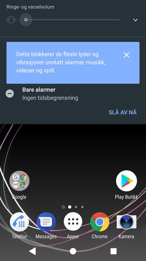 Trykk en gang til for lydløs modus