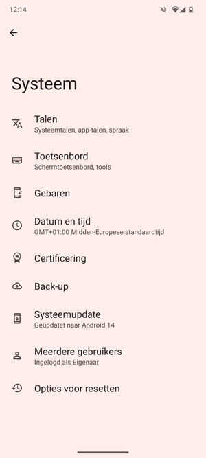 Selecteer Back-up